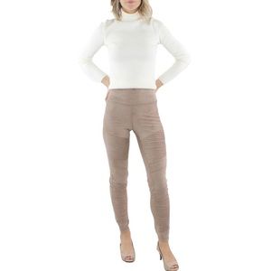 Bagatelle Women’s Faux Suede Moto Leggings - Size Medium - Color Latte - NWT